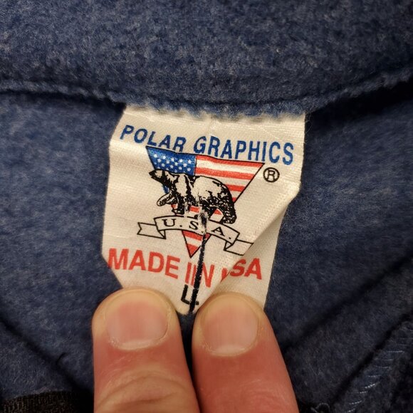 VTG Polar Graphics Fleece Vest Embroidered Alaska Logo Made in USA Pockets Large - Picture 7 of 8